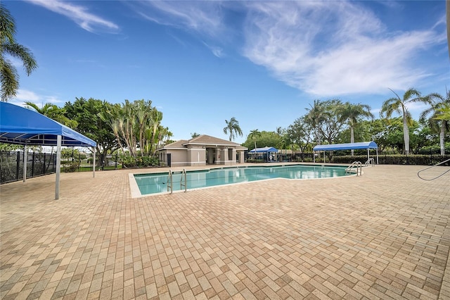 view of pool featuring a patio