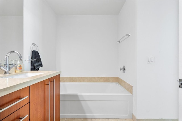 79 SW 12th St Unit 3809S, Miami, FL 33130 - full bathroom with a bath, vanity, and tile patterned floors