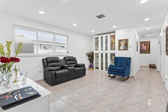 view of tiled living room