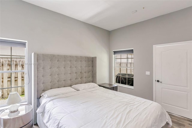 bedroom featuring hardwood / wood-style flooring