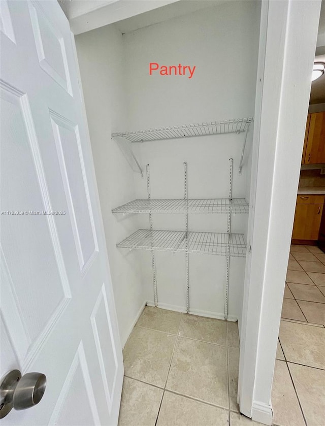 view of pantry