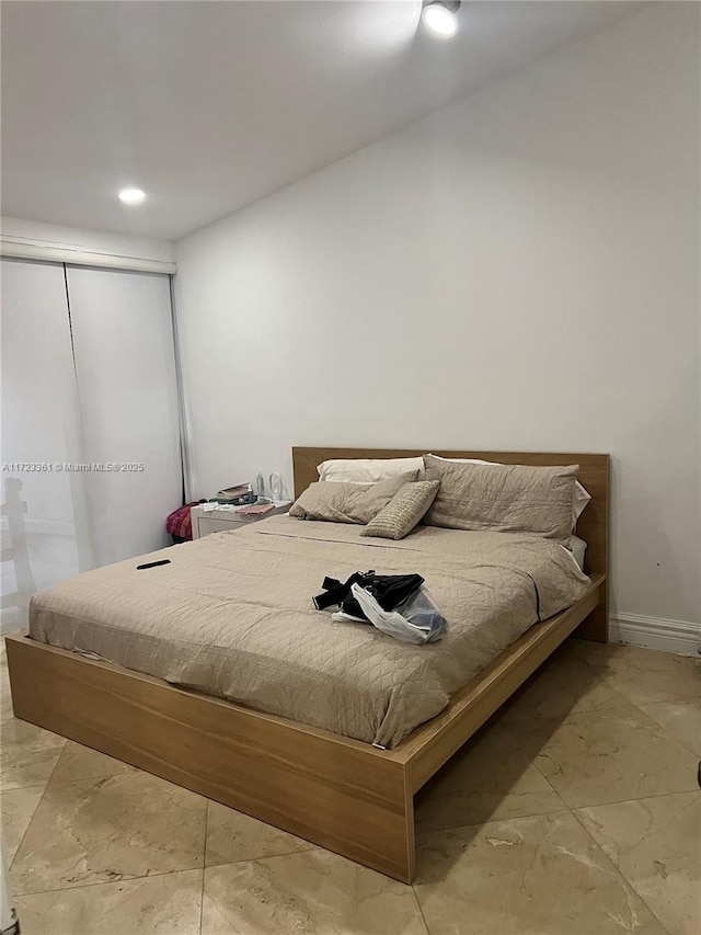 bedroom featuring a closet