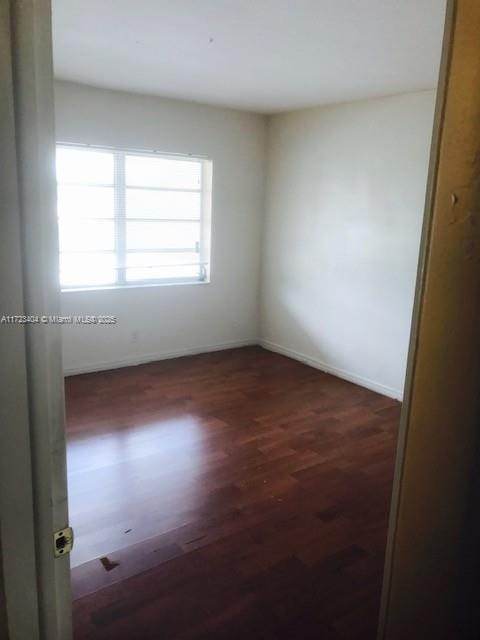 spare room featuring dark wood-type flooring