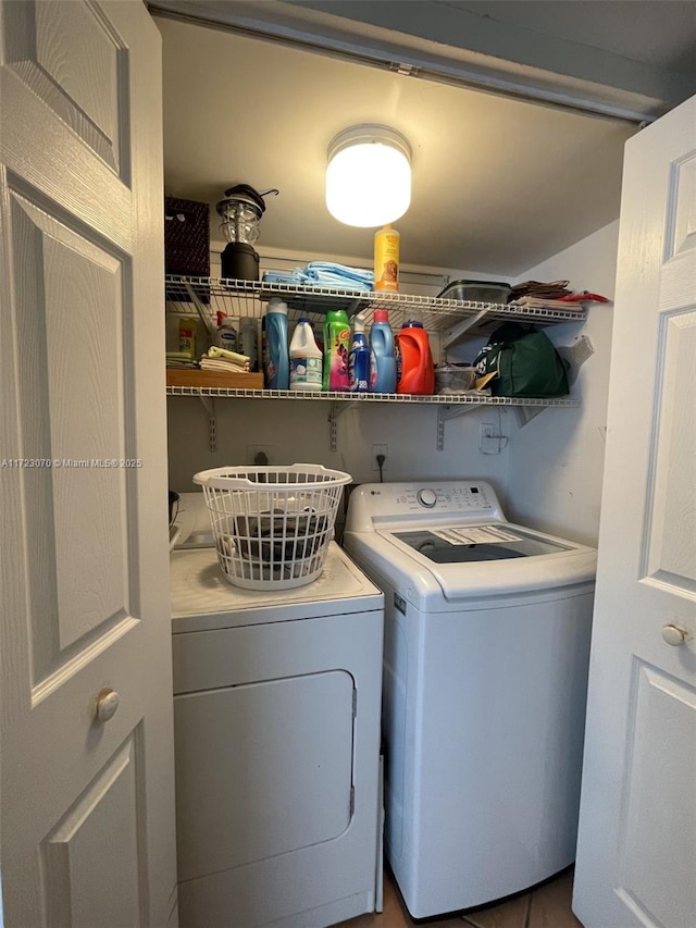 laundry room featuring washing machine and clothes dryer