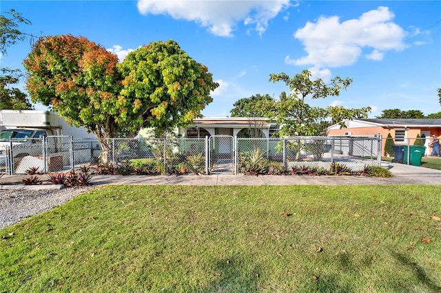 view of front of home with a front yard