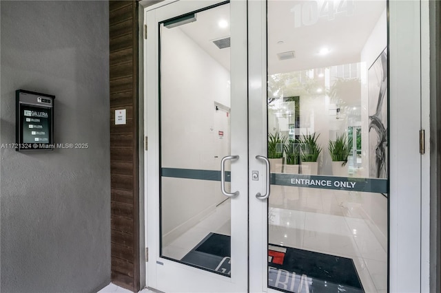 interior space featuring french doors