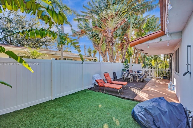 view of yard featuring a patio area