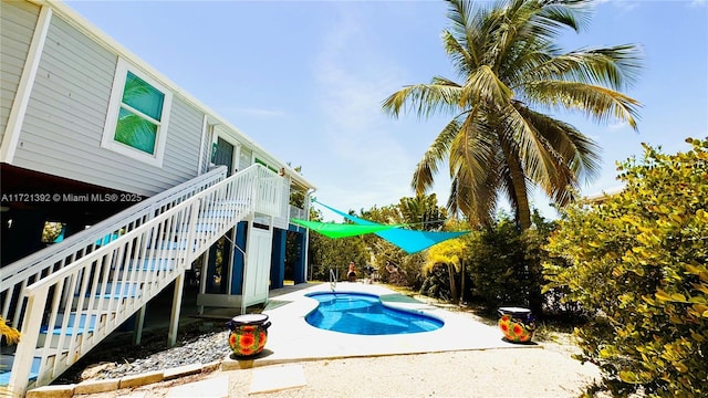 view of pool featuring a patio