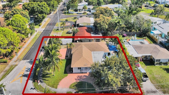 bird's eye view featuring a residential view