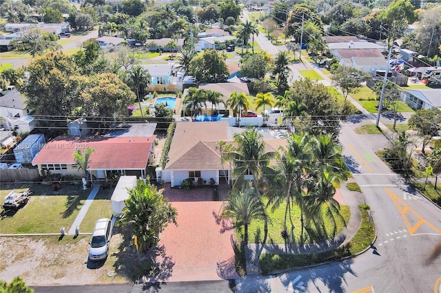 aerial view featuring a residential view