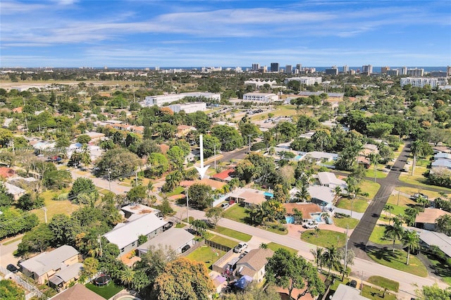 bird's eye view featuring a city view