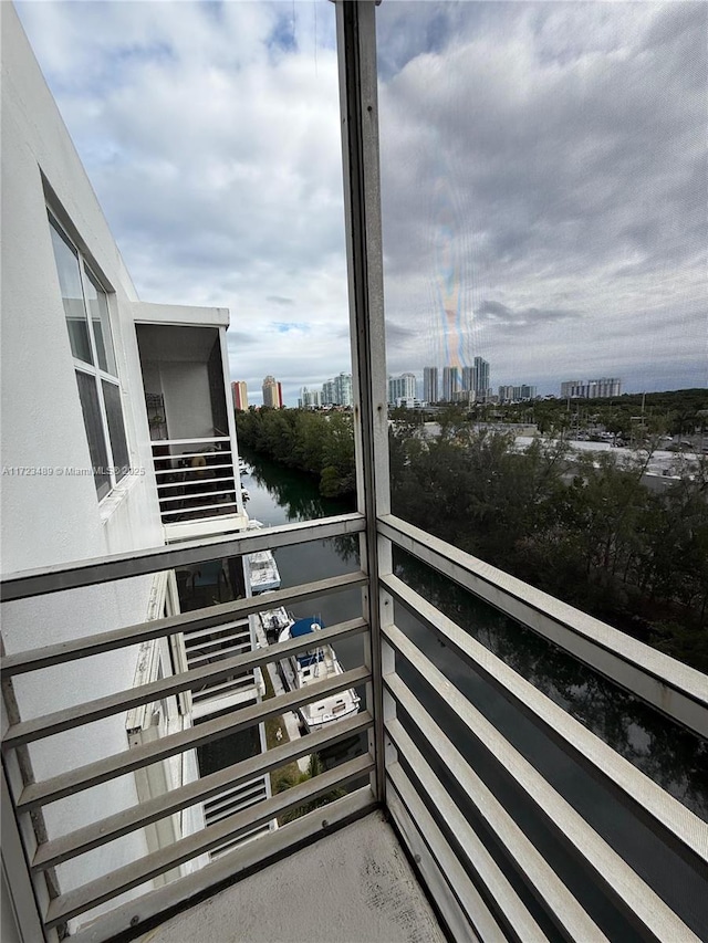 balcony with a water view