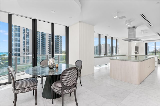 dining area with sink