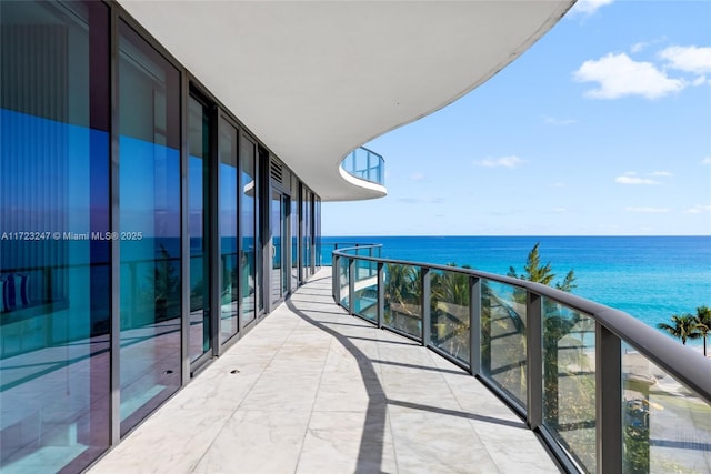 balcony with a water view