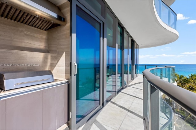 balcony with a water view