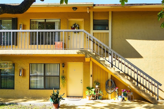 exterior space with a balcony