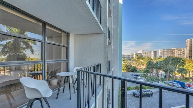 balcony with a city view