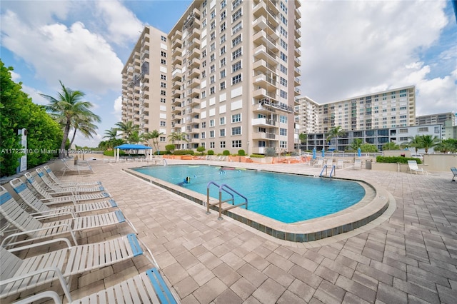 view of pool with a patio area