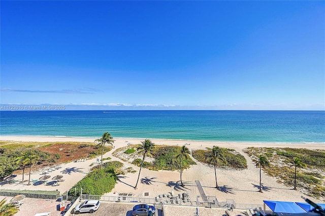 water view with a view of the beach