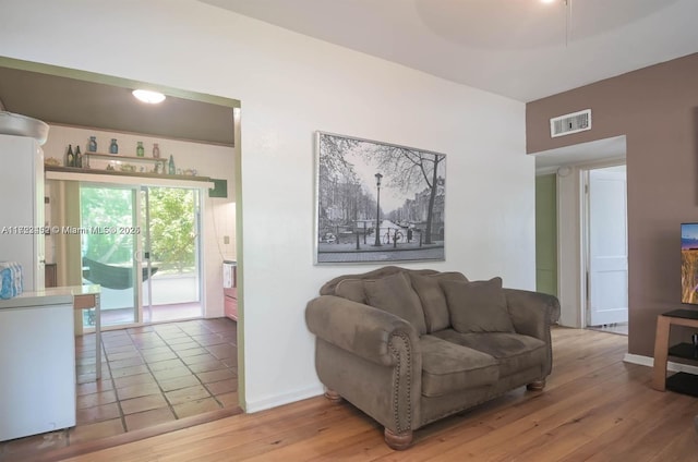 living room featuring light hardwood / wood-style floors