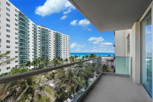 balcony with a water view