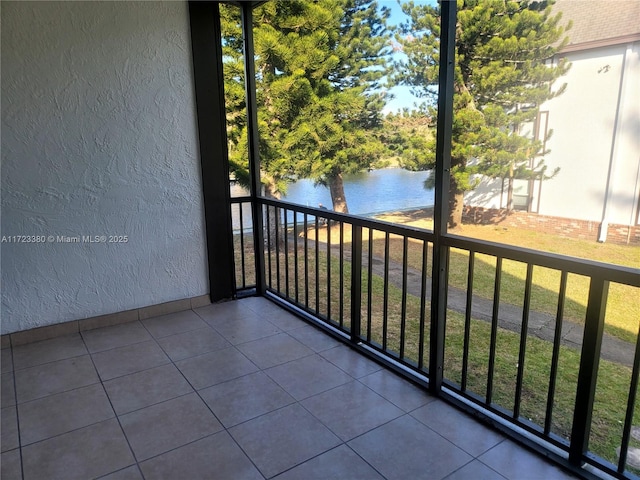 balcony with a water view