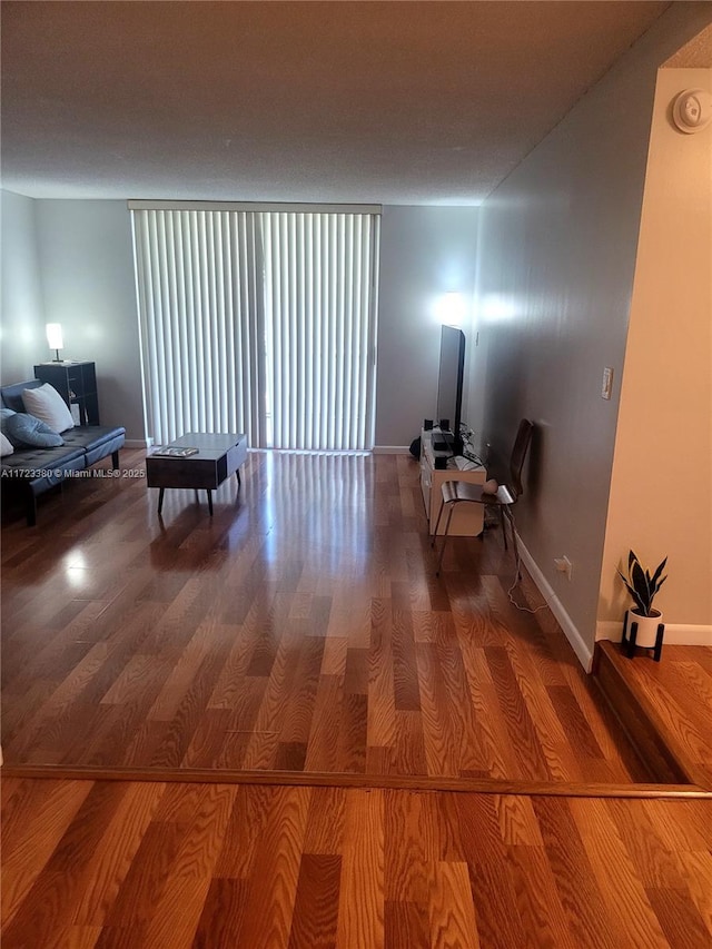 living area featuring wood-type flooring