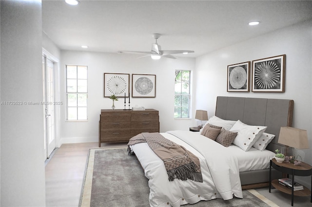 bedroom with ceiling fan