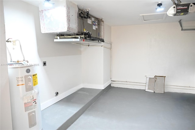 laundry area with electric dryer hookup and water heater