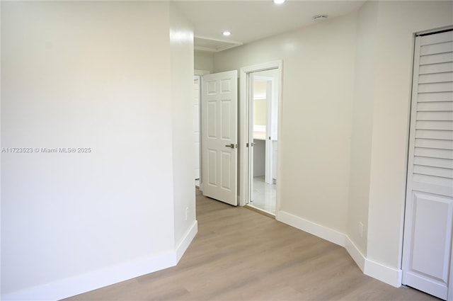 hall featuring light hardwood / wood-style floors