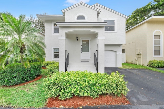 view of front of house with a garage