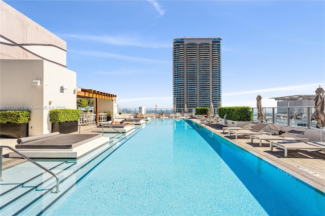 view of pool with a patio