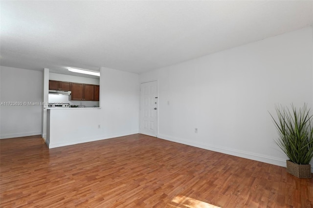 unfurnished living room with light hardwood / wood-style floors