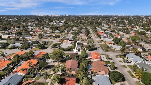 drone / aerial view with a residential view