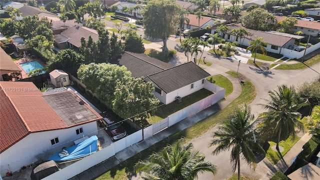 bird's eye view featuring a residential view