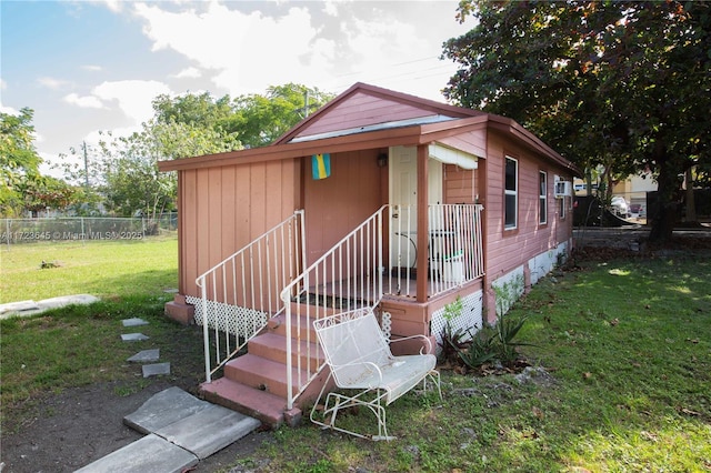 exterior space with a front yard