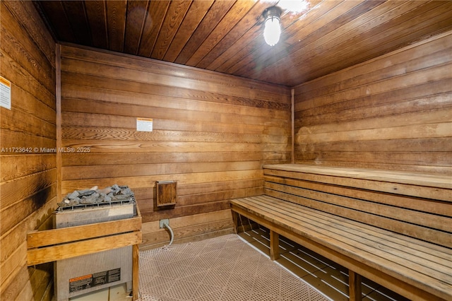 view of sauna