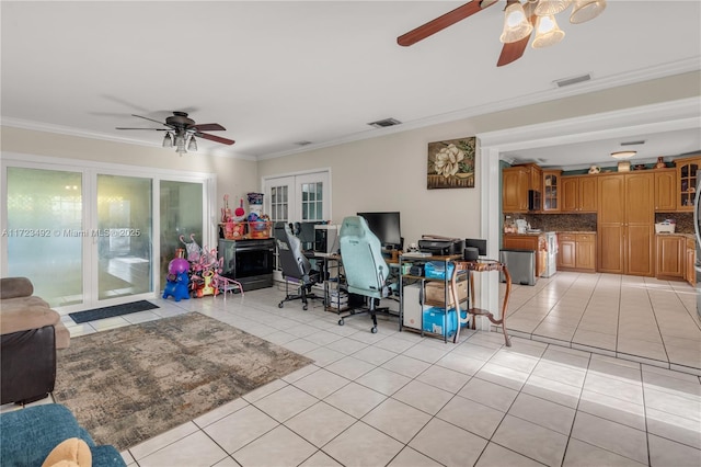 interior space with french doors