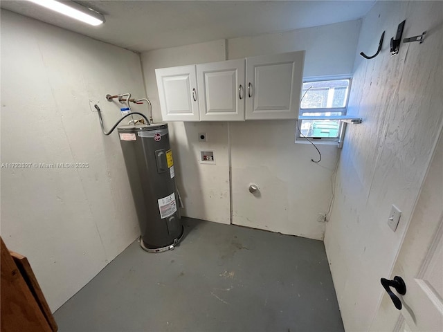 utility room with electric water heater