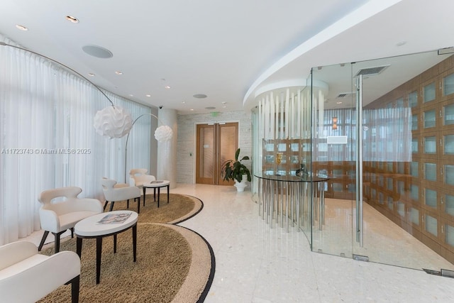 hallway featuring french doors