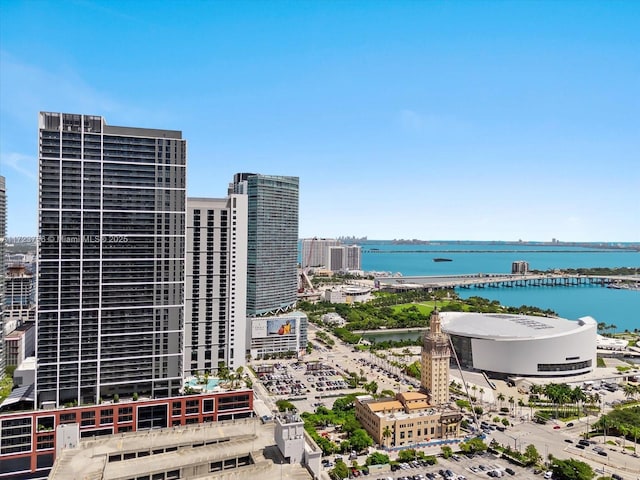 view of city featuring a water view