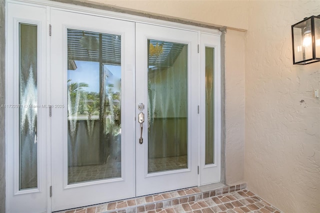 entrance to property with french doors