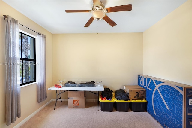 interior space featuring carpet flooring