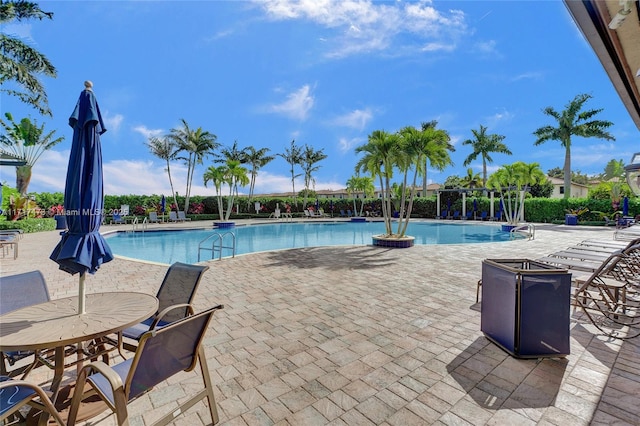 view of pool with a patio area