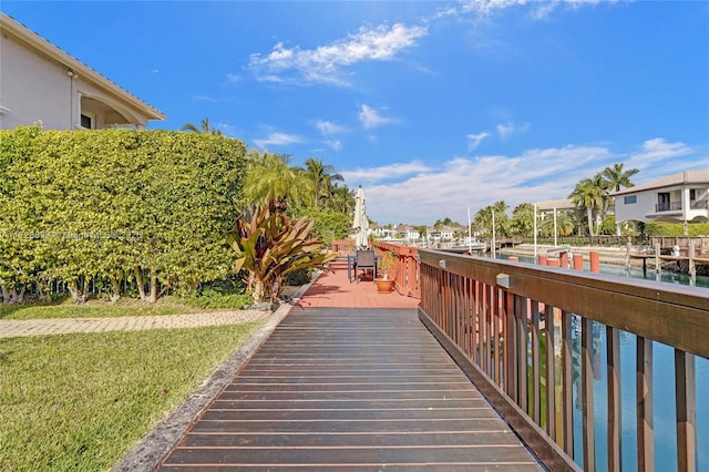 view of community featuring a water view