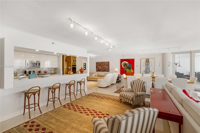 view of tiled living room