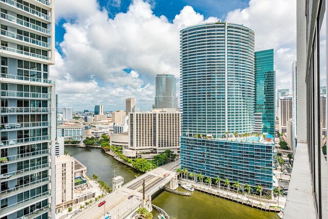 city view with a water view