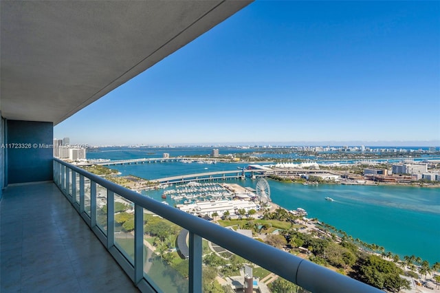 balcony with a water view