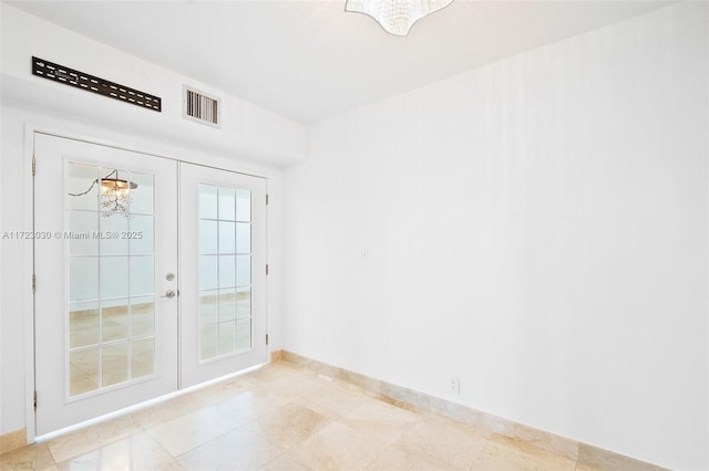 interior space with french doors