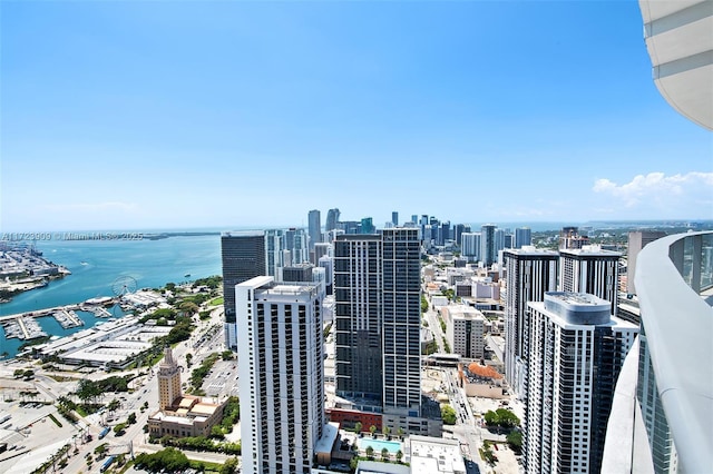 property's view of city with a water view